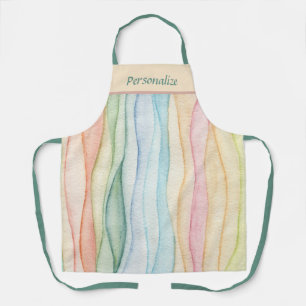 Tablier Pastel Aquarelle Peinture Arc-en-Ciel Personnalise