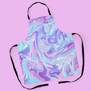 Tablier Pastel Blue & Purple Marble Texture liquide