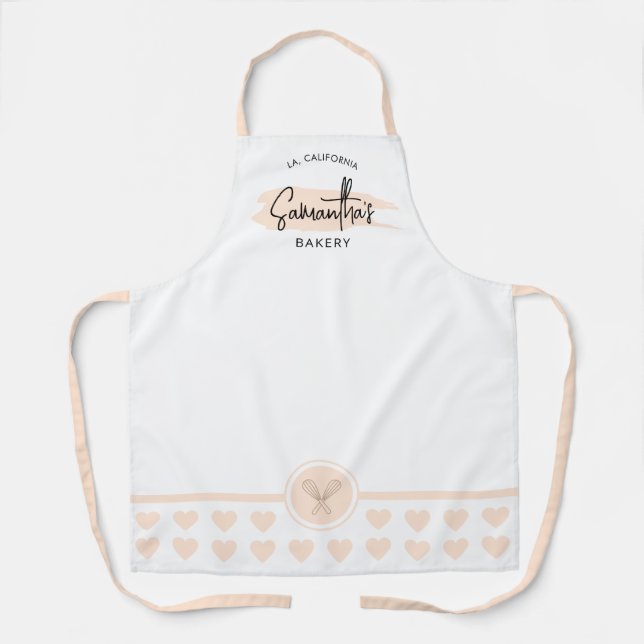 Tablier Pastel Cream Aquarelle Nom Bakery Chef Cuisine (Recto)