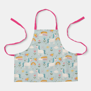 Tablier Pastel mignon Rainbow Unicorn Motif