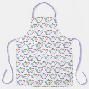 Tablier Pastel Polka Dot Teapot Après-Midi Tea Party Pot