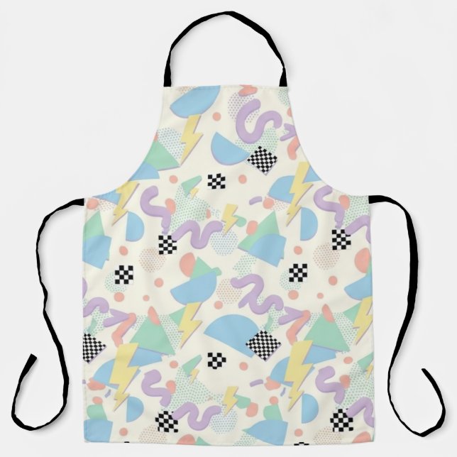 Tablier Pastel Retro Memphis Pattern Swirls (Recto)