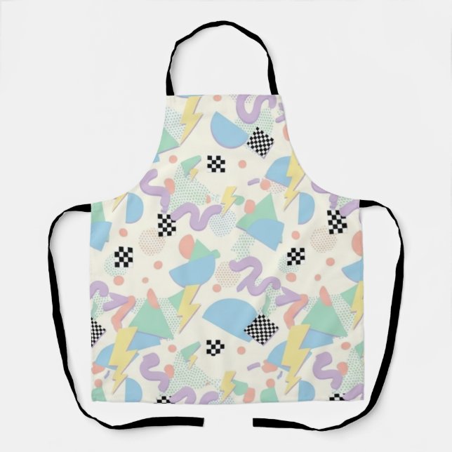 Tablier Pastel Retro Memphis Pattern Swirls (Recto)
