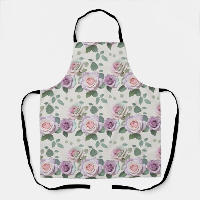 Tablier Pastel Roses In Shades Of Lilac Mint And Blush (Recto)