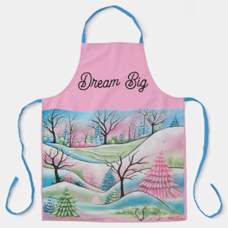 Tablier Pastel Winter Forest Whimsical Art