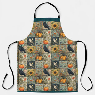 Tablier Patchwork automnal vintage aspect fleur de hibou c