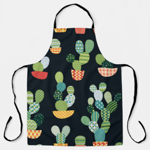 Tablier Patchwork Cactus Plantes Motif sans couture