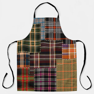 Tablier patchwork chercks motif, design tartan, surface