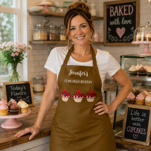 Tablier Pâtisserie moderne de cupcakes personnalisés profe