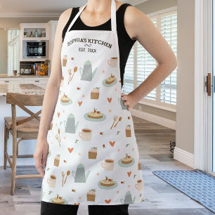 Tablier Pâtisserie personnalisée, Motif de café, texte 
