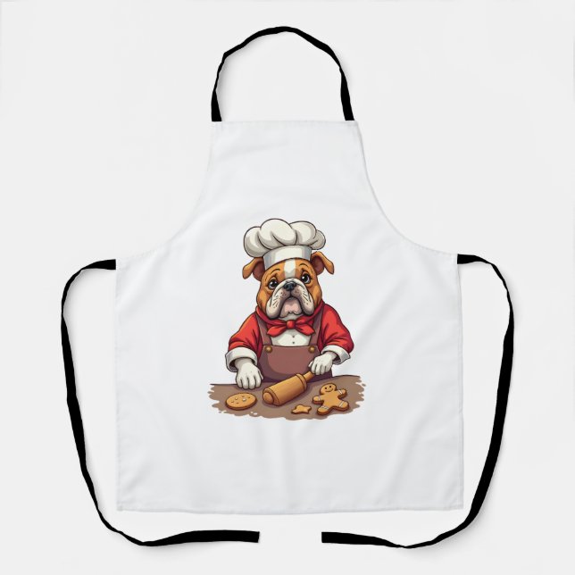 Tablier Pâtissier Bulldog au pain d'épices (Recto)
