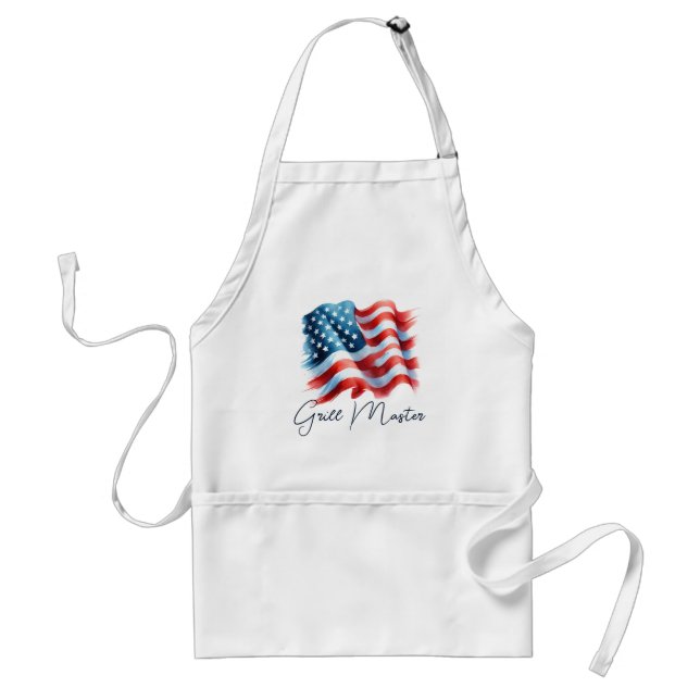 Tablier Patriotique Grill Master drapeau américain (Devant)