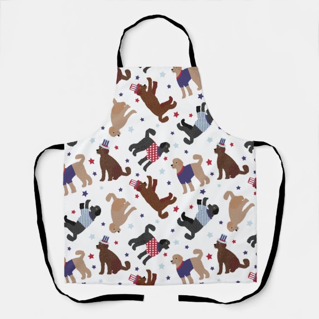 Tablier Patriotique Labradoodle Motif (Recto)
