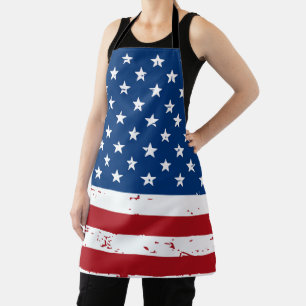 Tablier Patriotique USA Nom personnalisé American Flag