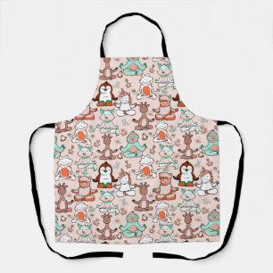 Tablier Patter les yoga poses   Yoga seamless pattern 51