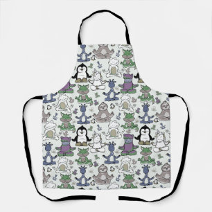 Tablier Patter les yoga poses   Yoga seamless pattern 66
