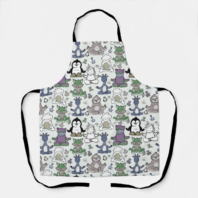 Tablier Patter les yoga poses | Yoga seamless pattern 66 (Recto)