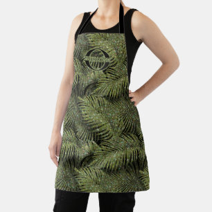 Tablier Paume mousseux Feuille Motif vert ID831