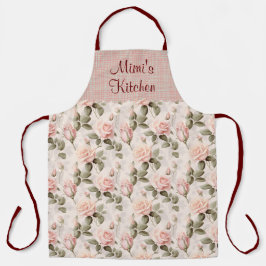 Tablier Pays Floral Roses partout imprimer Personnalisé