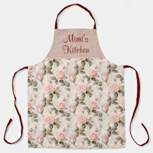 Tablier Pays Floral Roses partout imprimer Personnalisé