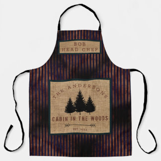 Tablier Pays moderne Nom de famille Cabine dans Wood Head 