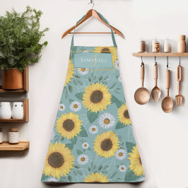 Tablier Pays Tournesol jaune Nom du monogramme Apron