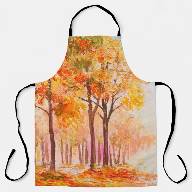 Tablier Paysage de peinture à l'huile - forêt d'automne co (Recto)