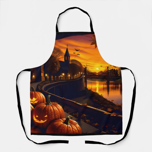 Tablier Paysage d'Halloween deux (Recto)