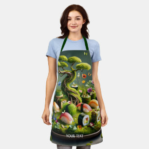 Tablier Paysage japonais de sushi mignon fantastique