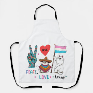 Tablier Peace Love et Trans LGBTQ Transgenre