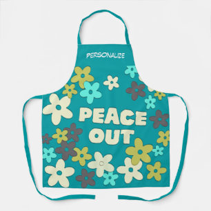 Tablier Peace Out Retro 60s Daisy Flower Personnalisé
