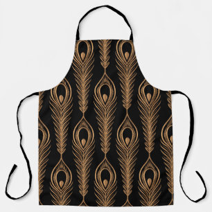 Tablier Peacock Feathers, Luxury Oriental Motif.