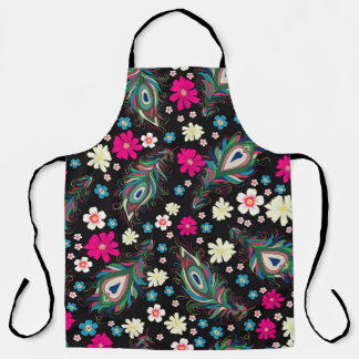 Tablier Peacock Plumes Broderie Motif sans fil