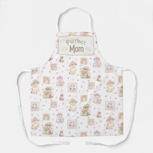 Tablier Pêcher Boho Purrfect Maman Chat Printemps Fleurs C