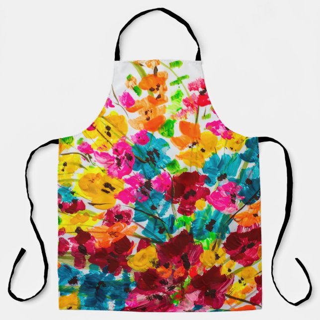 Tablier peindre peinture fleurs texture, peindre fl brilla (Recto)