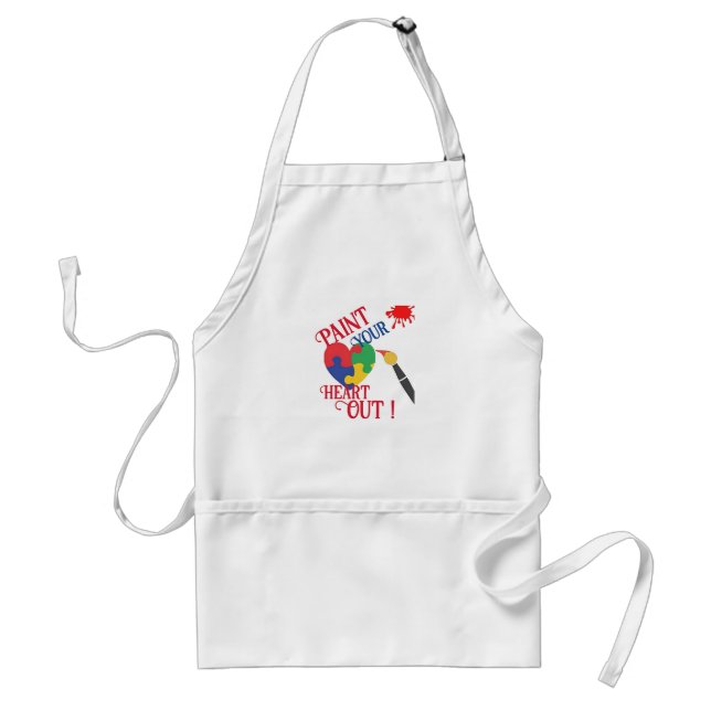 Tablier Peindre Votre Coeur, Apron (Devant)