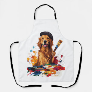Tablier Peintre Pup � Chien Artistique avec Chevalet