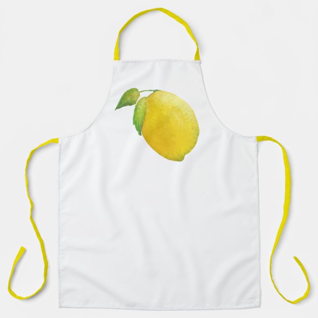 Tablier Peinture à l'aquarelle de citron (Recto)