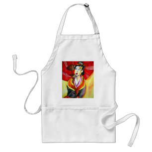 Tablier Peinture à l'aquarelle originale d'une geisha japo