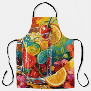 Tablier Peinture à l'huile Impasto de Cocktail Tropical d'