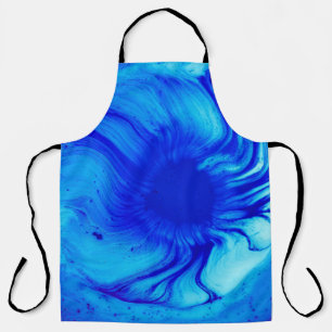 Tablier Peinture abstraite bleue et turquoise