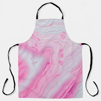 Tablier Peinture abstraite rose et blanche