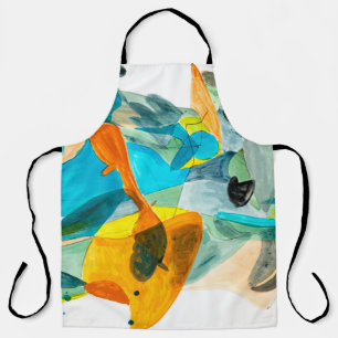 Tablier Peinture abstraite sur papier aux couleurs vives,