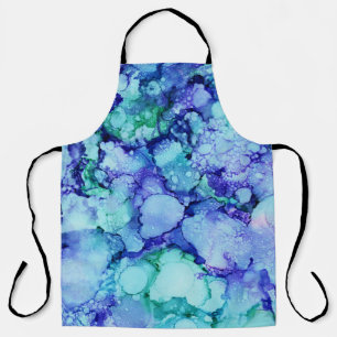 Tablier Peinture abstraite violette et bleue