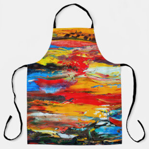 Tablier Peinture d'art avec palette couteau noir, paris, r