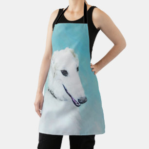 Tablier Peinture de Borzoi (Blanc) - Joli Chien d'origine