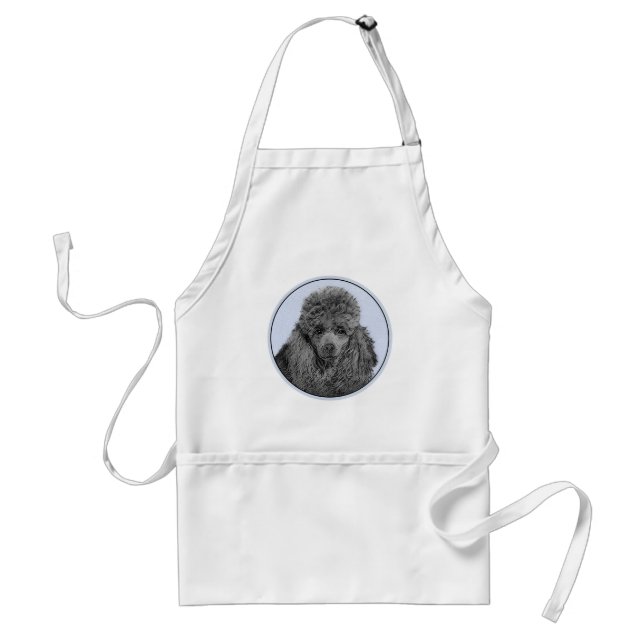 Tablier Peinture de caniche Miniature Jouet noir Art origi (Devant)