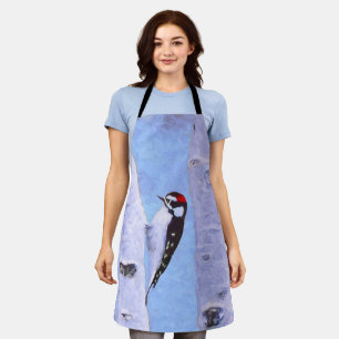 Tablier Peinture Downy Woodpecker - Art original pour oise