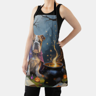 Tablier Peinture fantaisiste de Halloween Bulldog