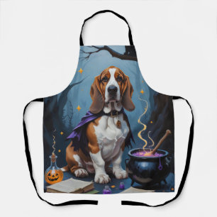 Tablier Peinture fantaisiste d'Halloween de chien Basset H